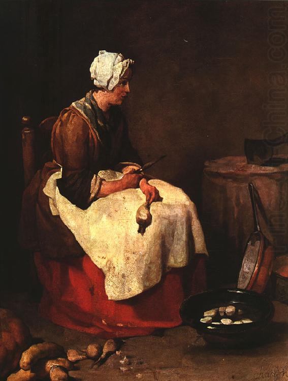 Girl Peeling Vegetables, Jean Baptiste Simeon Chardin